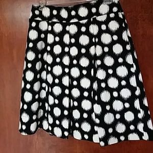 East 5th Black and White Large Dot Pleated Skirt